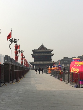 xi'an city wall with ornaments for chinese ny